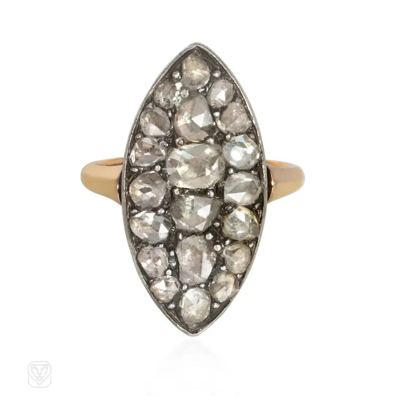 Georgian Rose - Cut Diamond Plaque Ring