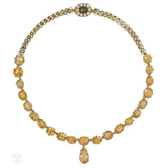 Georgian topaz and gold rivière necklace