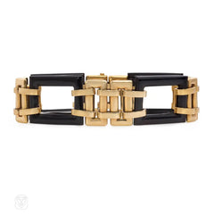 Ghiso Art Deco gold and onyx bracelet