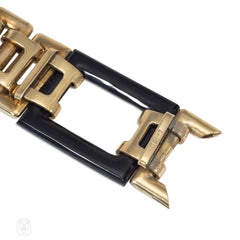 Ghiso Art Deco gold and onyx bracelet