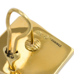 Gold and abalone square form earrings, Angela Cummings