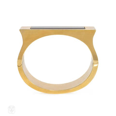 Gold and banded agate cuff bracelet
