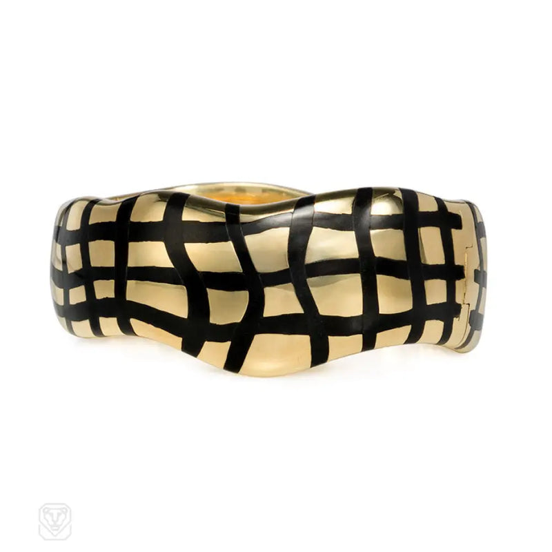 Gold And Black Jade Cuff Bracelet Angela Cummings