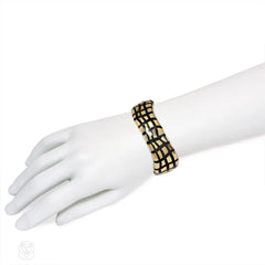 Gold and black jade cuff bracelet, Angela Cummings