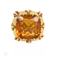 Gold and citrine cocktail ring