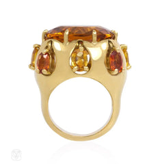 Gold and citrine cocktail ring
