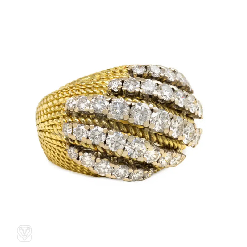 Gold And Diamond Bombé Ring Mellerio