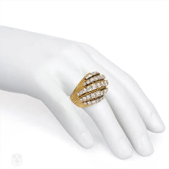 Gold and diamond bombé ring, Mellerio