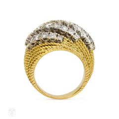 Gold and diamond bombé ring, Mellerio