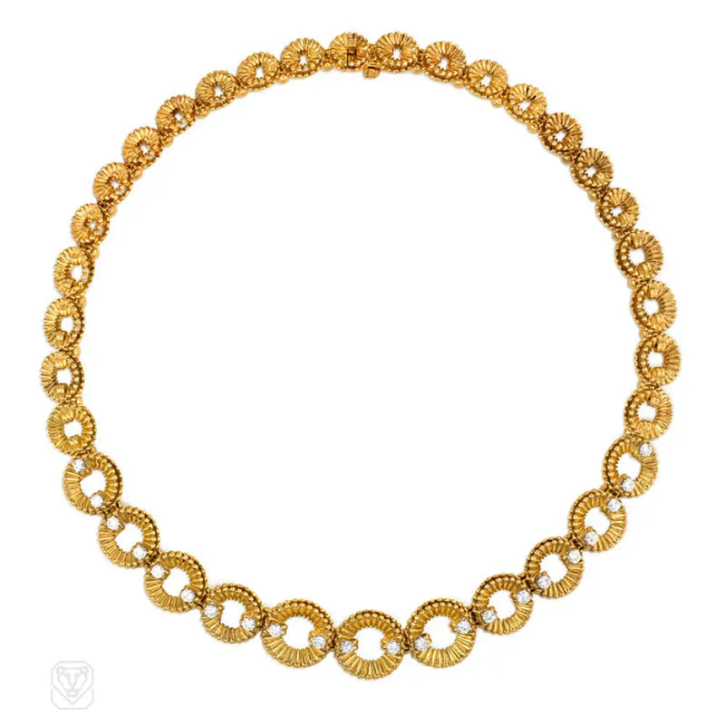 Gold And Diamond Circular Link Necklace Van Cleef & Arpels