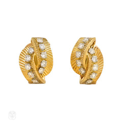 Gold and diamond clip earrings, Van Cleef & Arpels