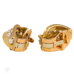 Gold and diamond clip earrings, Van Cleef & Arpels