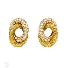 Gold and diamond earrings, René  Boivin