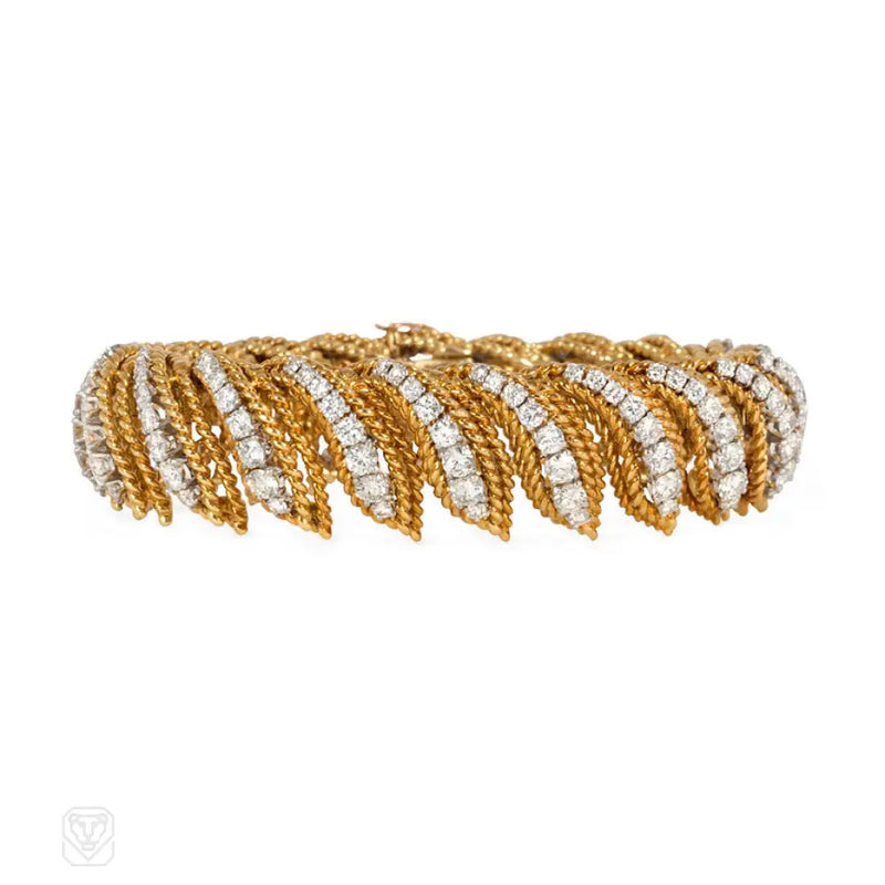 Gold And Diamond ’Flamme’ Bracelet Van Cleef & Arpels Paris