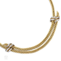 Gold and diamond foxtail necklace, Hermès
