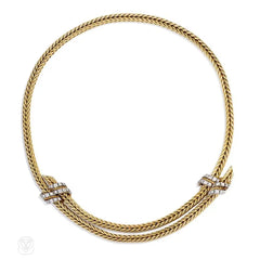 Gold and diamond foxtail necklace, Hermès