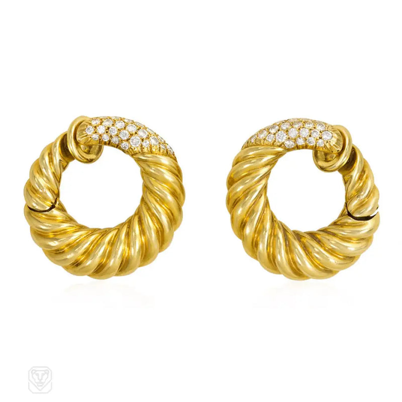 Gold And Diamond Hoop Earrings Van Cleef & Arpels