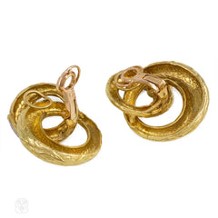 Gold and diamond interlocking earrings, Boucheron