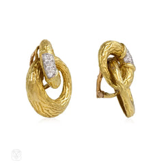 Gold and diamond interlocking earrings, Boucheron