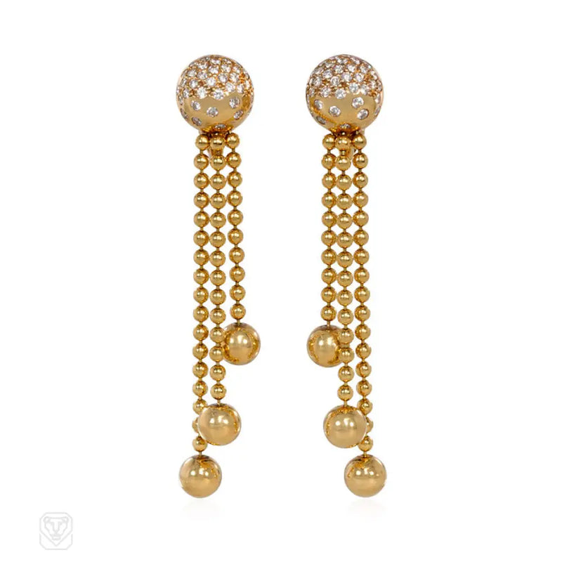 Gold And Diamond Nouvelle Vague Earrings. Cartier Paris