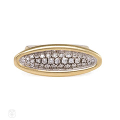 Gold and diamond oblong ring, Cartier