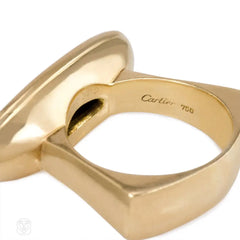 Gold and diamond oblong ring, Cartier
