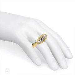 Gold and diamond oblong ring, Cartier