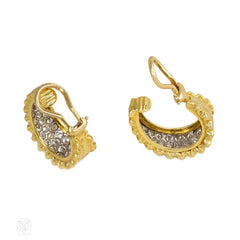 Gold and diamond tapering hoops, Van Cleef & Arpels, NY