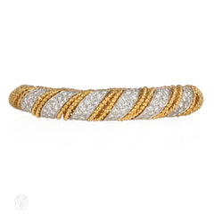 Gold and diamond wrapped segment bracelet