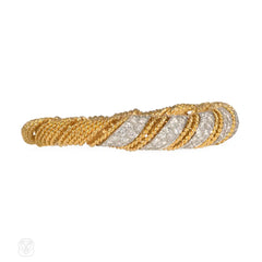 Gold and diamond wrapped segment bracelet