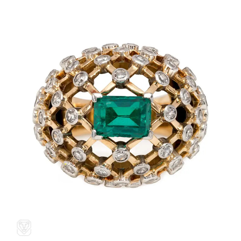 Gold And Emerald Cocktail Ring Mauboussin