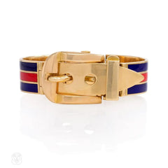 Gold and enamel bracelet watch, Gucci