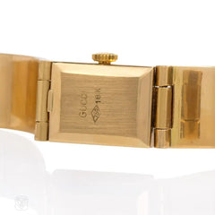 Gold and enamel bracelet watch, Gucci