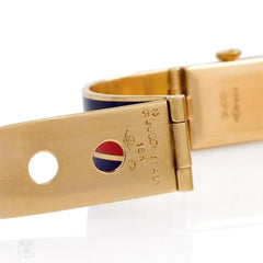 Gold and enamel bracelet watch, Gucci