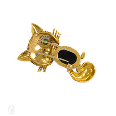 Gold and onyx cat brooch, Van Cleef & Arpels