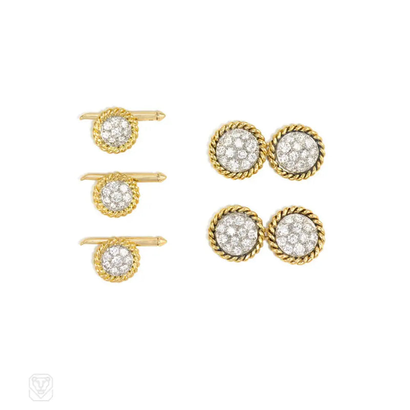 Gold And Pavé Diamond Dress Set Larter & Sons