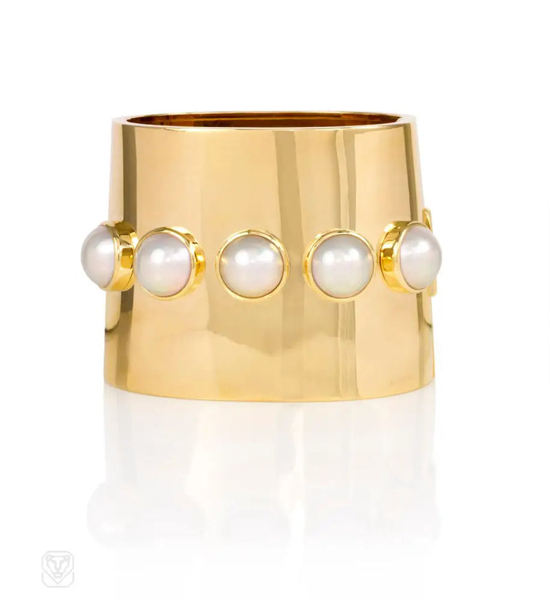 Gold And Pearl Cuff Paloma Picasso For Tiffany & Co.