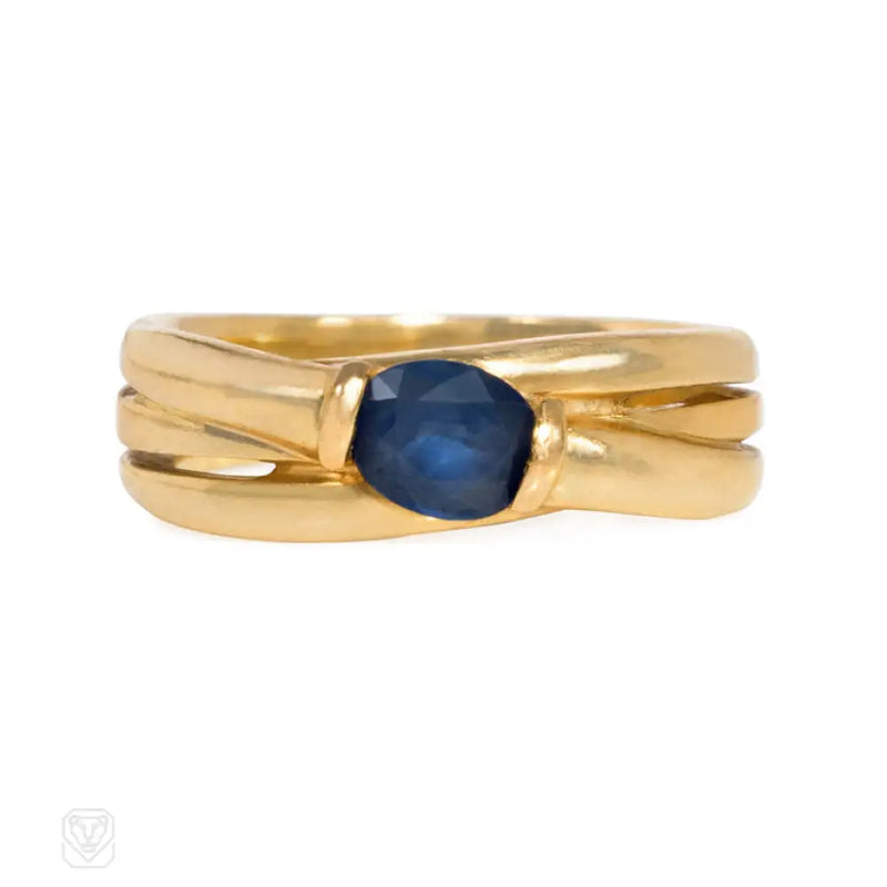 Gold And Sapphire Wrapped Ring France