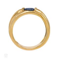 Gold and sapphire wrapped ring, France
