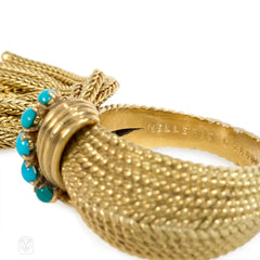 Gold and turquoise ring with tassel, Mellerio