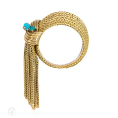 Gold and turquoise ring with tassel, Mellerio