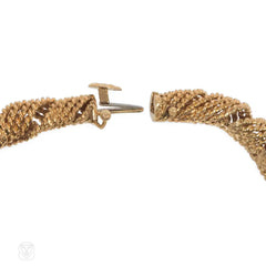 Gold and undulating diamond motif bracelet