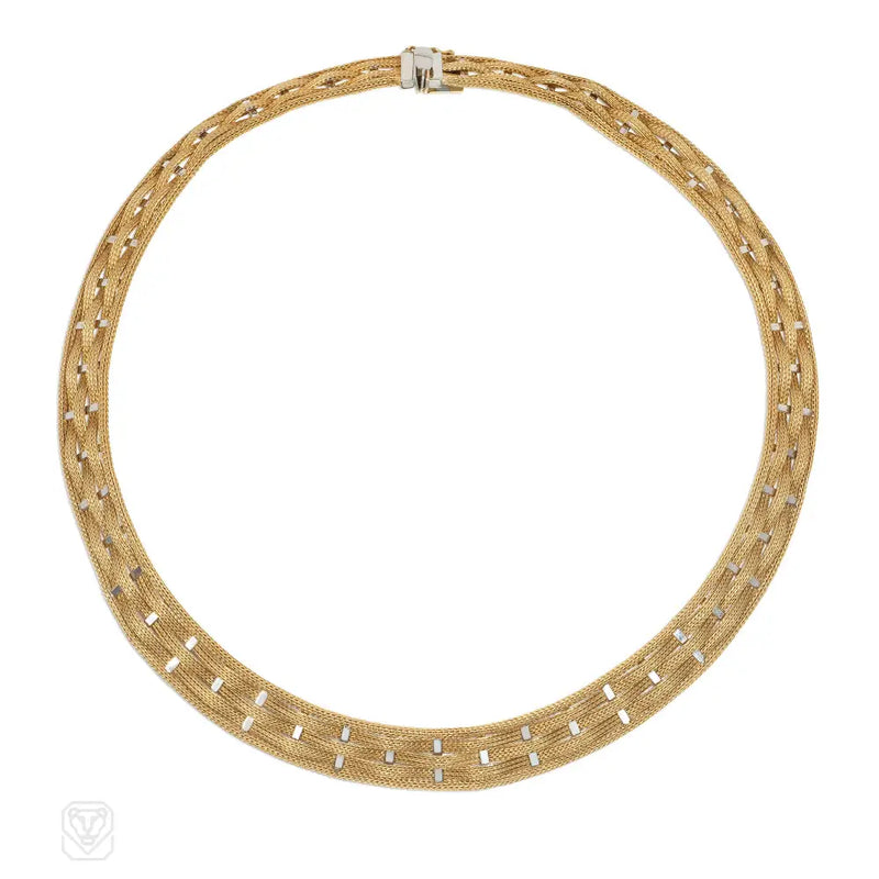 Gold Basketweave Necklace