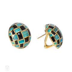 Gold, black jade, and opal earrings, Angela Cummings for Tiffany