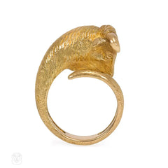 Gold bull ring, Georges L'Enfant for Tiffany