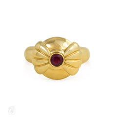 Gold, diamond and ruby ring with rotating centerpiece, Boucheron
