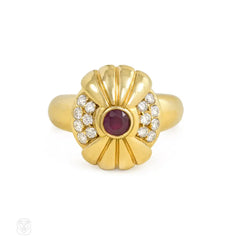 Gold, diamond and ruby ring with rotating centerpiece, Boucheron