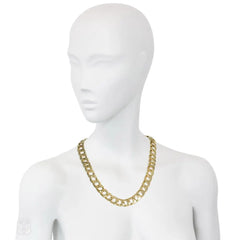 Gold flat curblink necklace