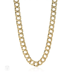 Gold flat curblink necklace