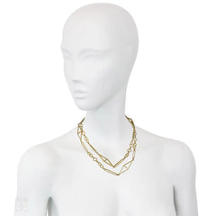 Gold geometric link chain